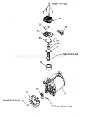 Pump Assy Diagram and Parts List for 919165540  Craftsman Compressor