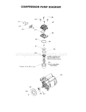 Compressor Pump Diagram and Parts List for 919167450  Craftsman Compressor