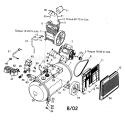 Motor/Tank Assy Diagram and Parts List for 919195410  Craftsman Compressor
