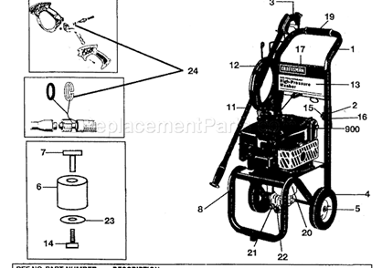 Power Washer Diagram and Parts List for 919670280  Craftsman Pressure Washer