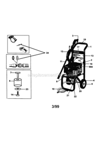 Page A Diagram and Parts List for 919769010  Craftsman Pressure Washer