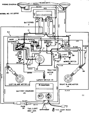 Wiring Diagram Diagram and Parts List for 91725792  Craftsman Lawn Tractor