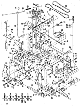 Main Frame Diagram and Parts List for 84226061  Craftsman Snow Blower