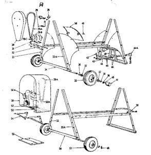 Non-functional Replacement Parts Diagram and Parts List for 71375090  Craftsman Cement Mixer