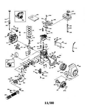 Engine Diagram and Parts List for 143014001  Craftsman Engine