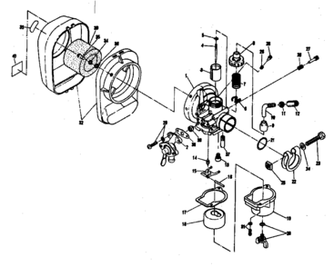 Carburetor Diagram and Parts List for 636796234  Craftsman Trimmer