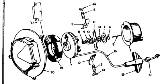 Rewind Starter Diagram and Parts List for 91760016  Craftsman Chainsaw