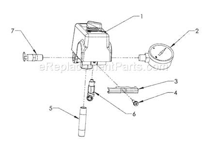 Switch Asy Diagram and Parts List for 92116476  Craftsman Compressor