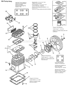 Pump Diagram and Parts List for 92116476  Craftsman Compressor