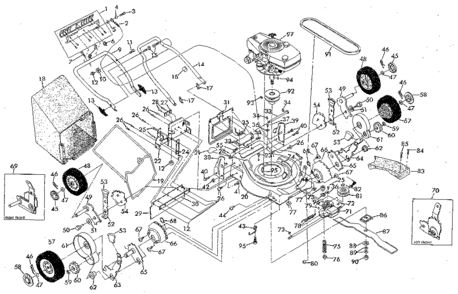 Replacement Parts Diagram and Parts List for 131974110  Craftsman Lawn Mower