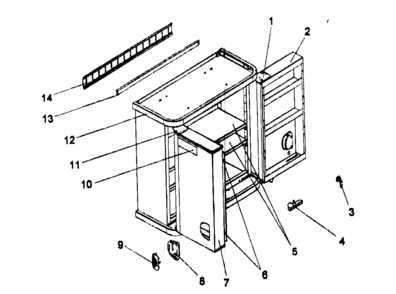 Cabinet Parts Diagram and Parts List for 706591750  Craftsman Tool Stand & Cart