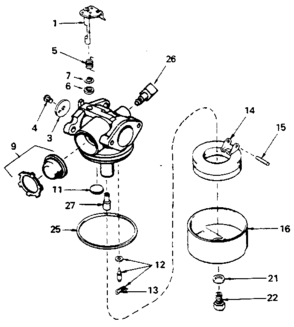 Replacement Parts Diagram and Parts List for 143394522  Craftsman Engine