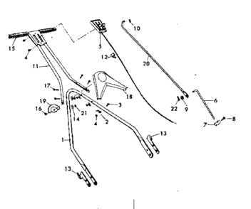 Handle Assembly Diagram and Parts List for 53681987  Craftsman Lawn Mower