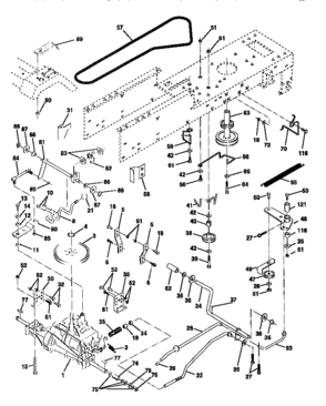Drive Diagram and Parts List for 917258473  Craftsman Lawn Tractor