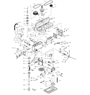 Drill Press Diagram and Parts List for 12434985  Craftsman Drill Press