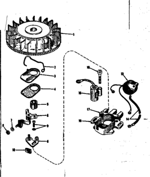 Magneto (phelon F-3220-g) Diagram and Parts List for 14350300  Craftsman Engine