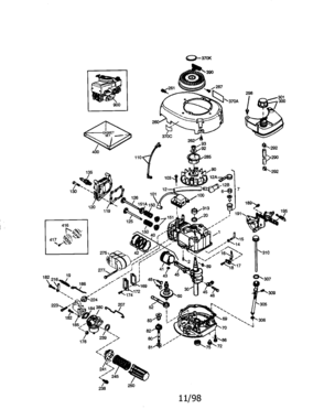 Craftsman 4-cycle Engine Diagram and Parts List for 143995502  Craftsman Engine