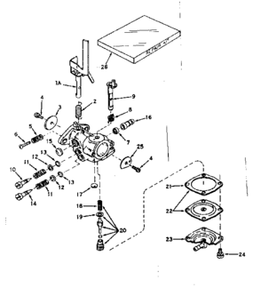 Carburetor No. 631301 Diagram and Parts List for 143171122  Craftsman Engine