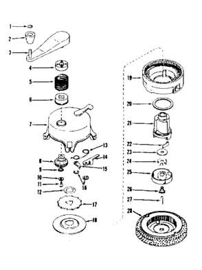 Ratchet Self Starter No. 29711 Diagram and Parts List for 143501181  Craftsman Engine