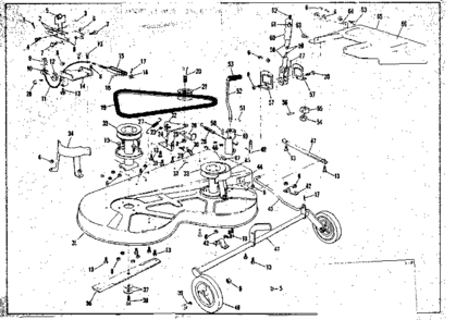 Mower Deck Diagram and Parts List for 53681330  Craftsman Lawn Mower
