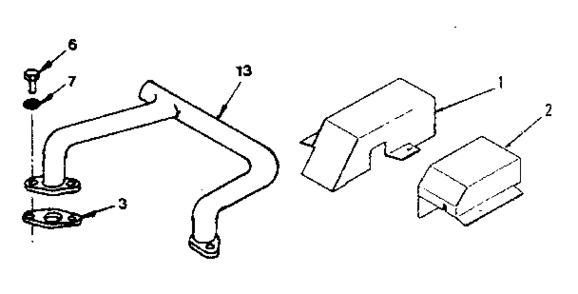 Exhaust System Diagram and Parts List for 73910896B  Craftsman Engine