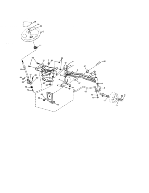 Steering Assembly Diagram and Parts List for 917992070  Craftsman Lawn Tractor