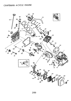 Craftsman 4-cycle Engine Diagram and Parts List for 143996007  Craftsman Engine