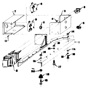 Mounting Base Diagram and Parts List for 58031054  Craftsman Engine