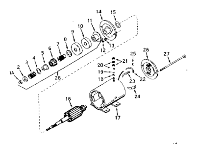 Starter Motor No. 29965 - Plate No. 3 Diagram and Parts List for 143196032  Craftsman Engine