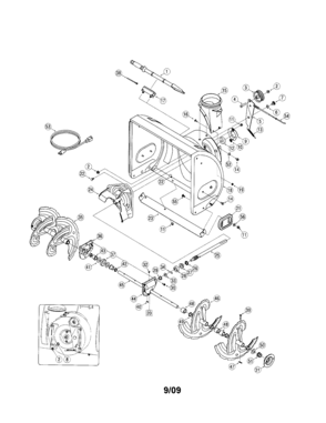 Auger/housing Diagram and Parts List for 247889700  Craftsman Snow Blower