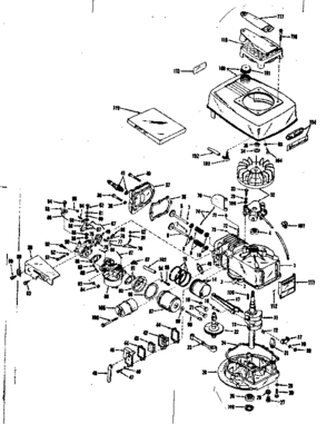 Basic Engine Diagram and Parts List for 14343300  Craftsman Engine