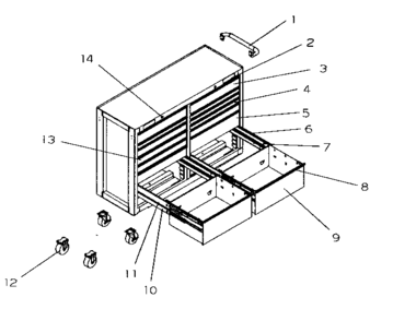 Cart Diagram and Parts List for 706955191  Craftsman Tool Stand & Cart