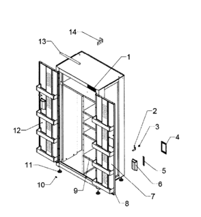 Locker Assy Diagram and Parts List for 706466370  Craftsman Tool Stand & Cart