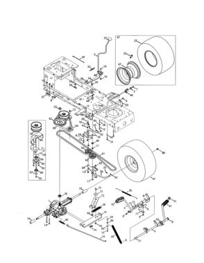 Transmission/wheel Assembly Diagram and Parts List for 247273720  Craftsman Lawn Tractor
