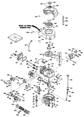 Replacement Parts Diagram and Parts List for 143404032  Craftsman Engine