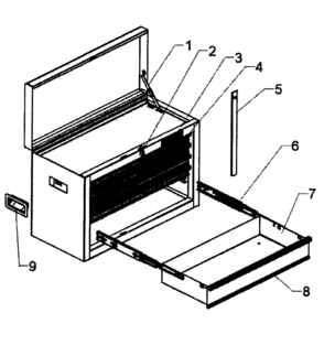 Tool Chest Diagram and Parts List for 706380910  Craftsman Tool Stand & Cart