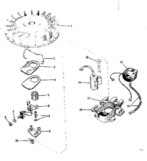 Magneto Diagram and Parts List for 143102010  Craftsman Engine