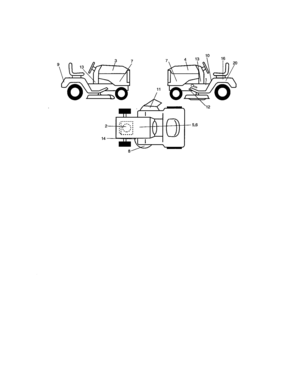 Decals Diagram and Parts List for 917272067  Craftsman Lawn Tractor