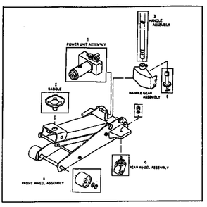 Unit Parts Diagram and Parts List for 875501152-1994  Craftsman Jack