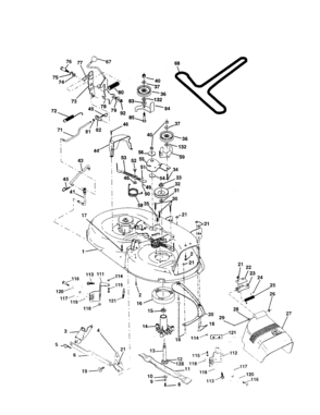 Mower Deck Diagram and Parts List for 917259920  Craftsman Lawn Tractor
