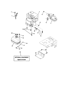 Engine Diagram and Parts List for 917273374  Craftsman Lawn Tractor