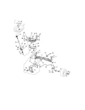 Steering Assembly Diagram and Parts List for 917273980  Craftsman Lawn Tractor