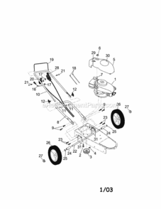 Page A Diagram and Parts List for 944360050  Craftsman Trimmer