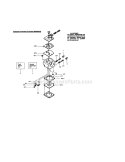 Carburetor Diagram and Parts List for 944411362  Craftsman Chainsaw