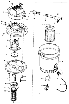 Unit Diagram and Parts List for 113179831  Craftsman Filters & Accessories