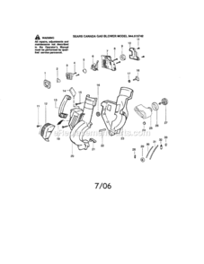 Page A Diagram and Parts List for 944515742  Craftsman Leaf Blower / Vacuum