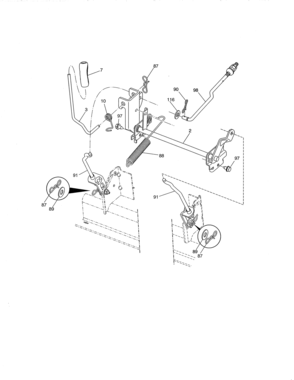 Lift Diagram and Parts List for 917250821  Craftsman Lawn Tractor
