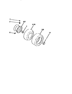 Wheels And Tires Diagram and Parts List for 917258473  Craftsman Lawn Tractor