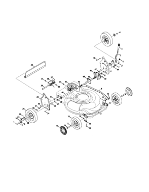 Wheels/transaxle Diagram and Parts List for 24737109  Craftsman Lawn Mower