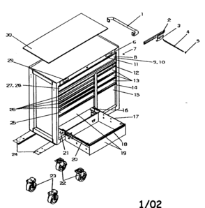 Tool Chest Diagram and Parts List for 706596220  Craftsman Tool Stand & Cart